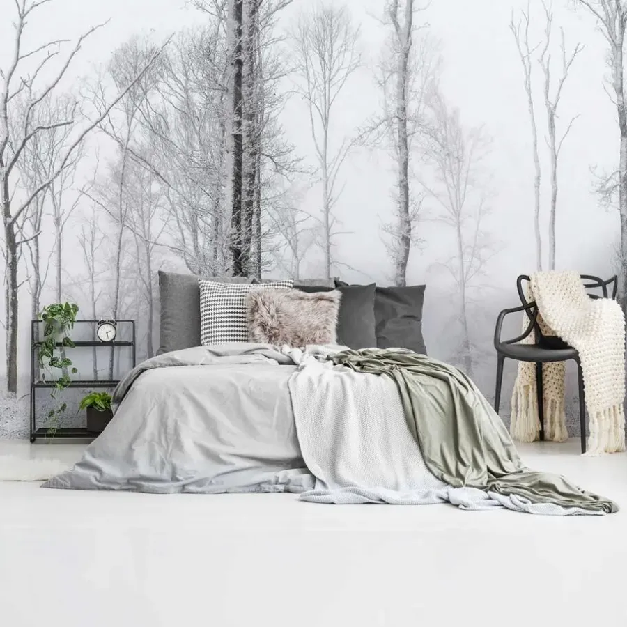 Behang-Reinders Fotobehang Winters bos - 260 x 384cm - Wit