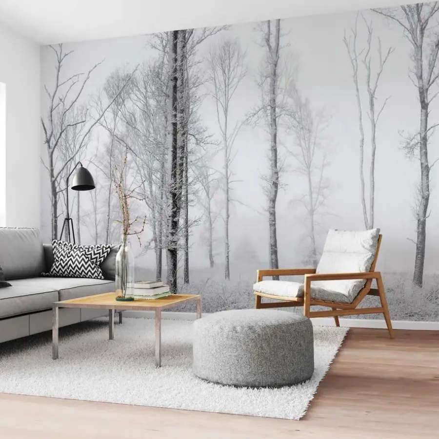 Behang-Reinders Fotobehang Winters bos - 260 x 384cm - Wit