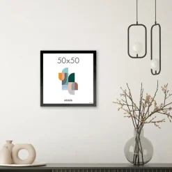 Fotolijsten-Merkloos Fotokader - Fotolijst - Wissellijst - 50x50 cm - MDF - Zwart