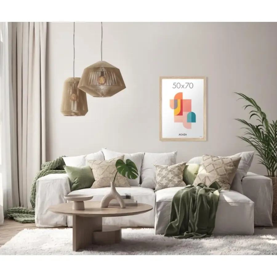 Fotolijsten-Merkloos Fotokader - Fotolijst - 50x70 cm - MDF hout - Lichte Eik