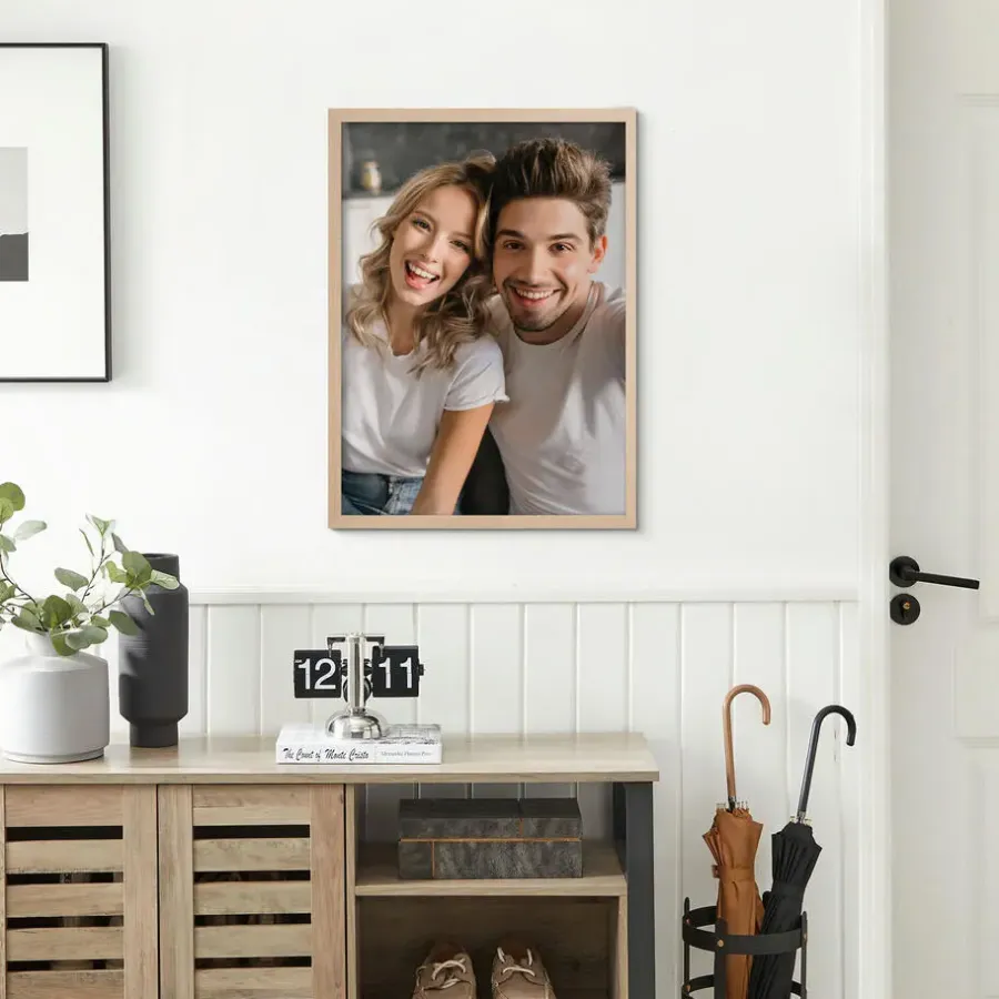Fotolijsten-Merkloos Fotokader - Fotolijst - 50x70 cm - MDF hout - Lichte Eik