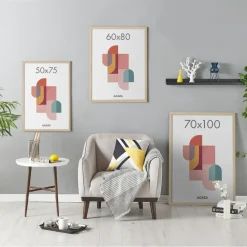 Fotolijsten-Merkloos Fotokader - Fotolijst - 50x75 cm - MDF hout - Lichte Eik