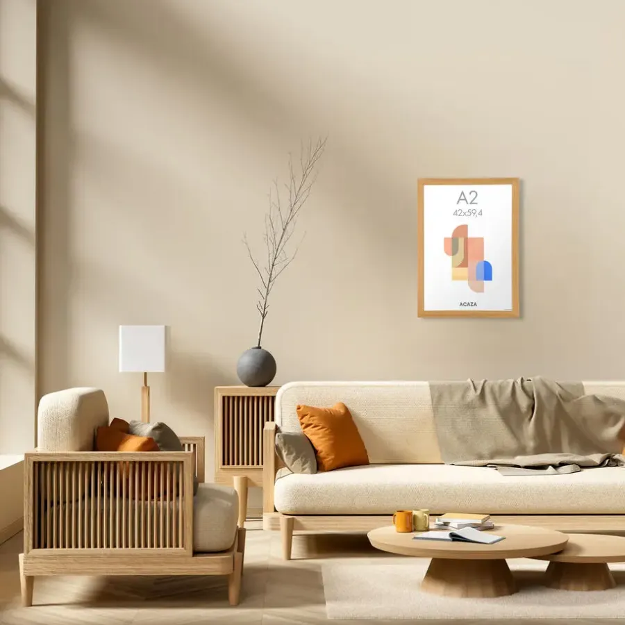 Merkloos Fotokader A2 Formaat - Fotolijst - 42 x 59,40 cm - MDF - Warme eik