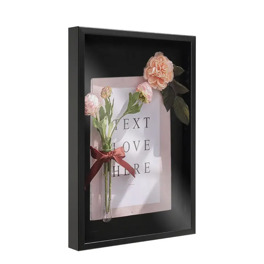 Fotolijsten-Merkloos Fotokader in 3D - Box Frame - Fotolijst - 6 cm diep - MDF - 40x60cm - Zwart