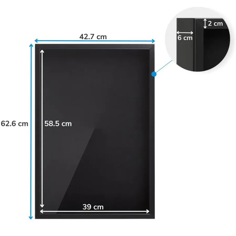 Fotolijsten-Merkloos Fotokader in 3D - Box Frame - Fotolijst - 6 cm diep - MDF - 40x60cm - Zwart