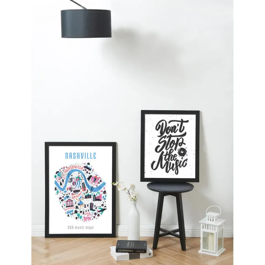 Merkloos Fotokader voor Foto's van 50x70cm - MDF Houten Fotolijst - Zwart