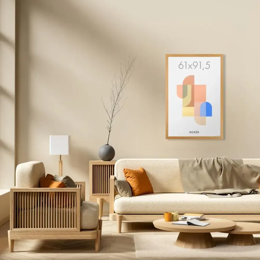 Merkloos Fotolijst Poster Formaat 61x91,5 cm - MDF Hout - Warme Eike