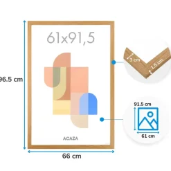 Merkloos Fotolijst Poster Formaat 61x91,5 cm - MDF Hout - Warme Eike