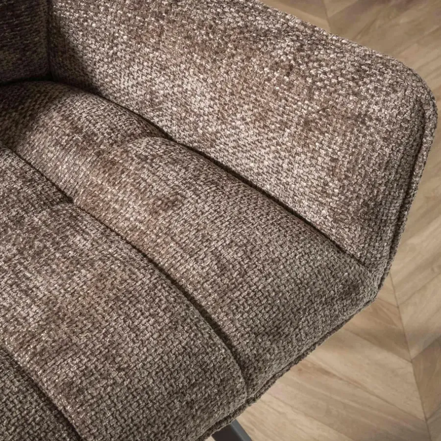 Eetkamerstoelen-Fraaai - Diego eetkamerstoel geweven draaibaar - taupe
