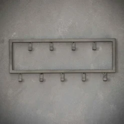 Kapstokken-Fraaai - Kapstok industrieel 9 haken - 50 cm zwart