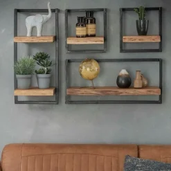Fraaai - Woody metaal wandplank 30x65 cm