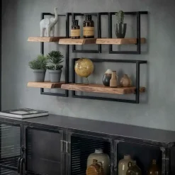 Fraaai - Woody metaal wandplank 30x65 cm