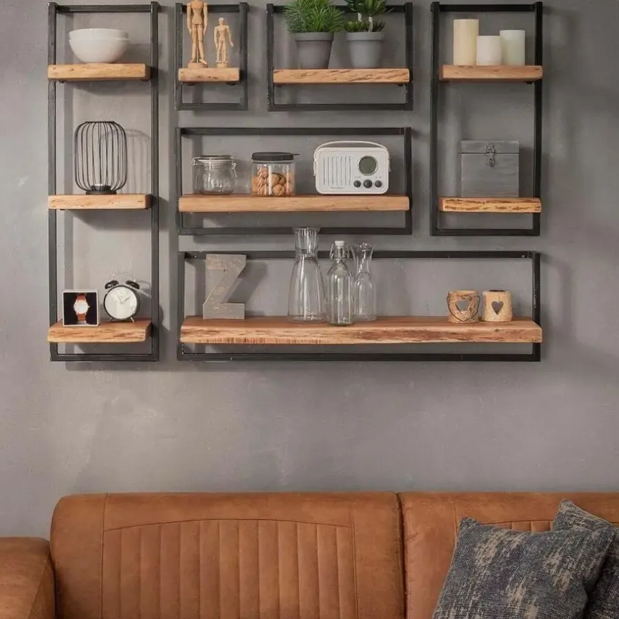Fraaai - Woody metaal wandplank 30x65 cm