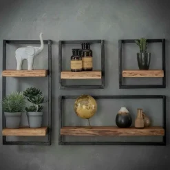 Wandplanken-Fraaai - Woody metaal wandplank 65 cm