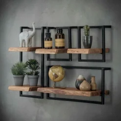 Wandplanken-Fraaai - Woody metaal wandplank 65 cm
