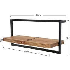 Wandplanken-Fraaai - Woody metaal wandplank 65 cm