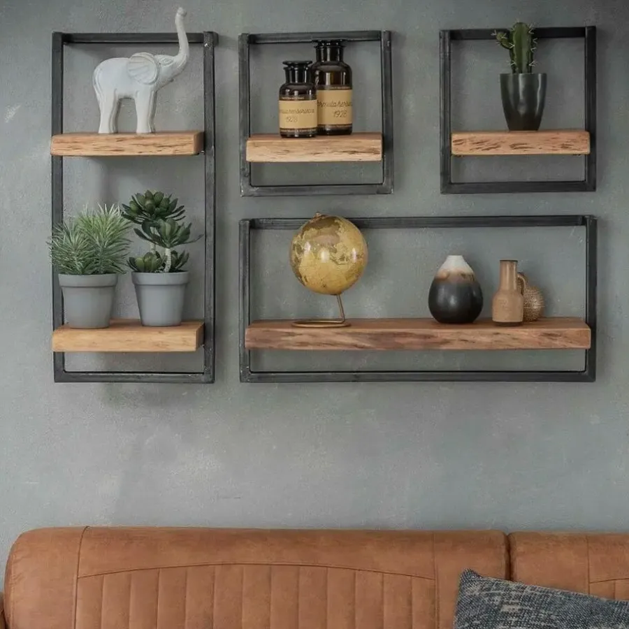 Wandplanken-Fraaai - Woody metaal wandplank 30 cm