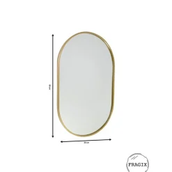 Fragix Boston Spiegel Ovaal - Goud - Metaal - 80x50