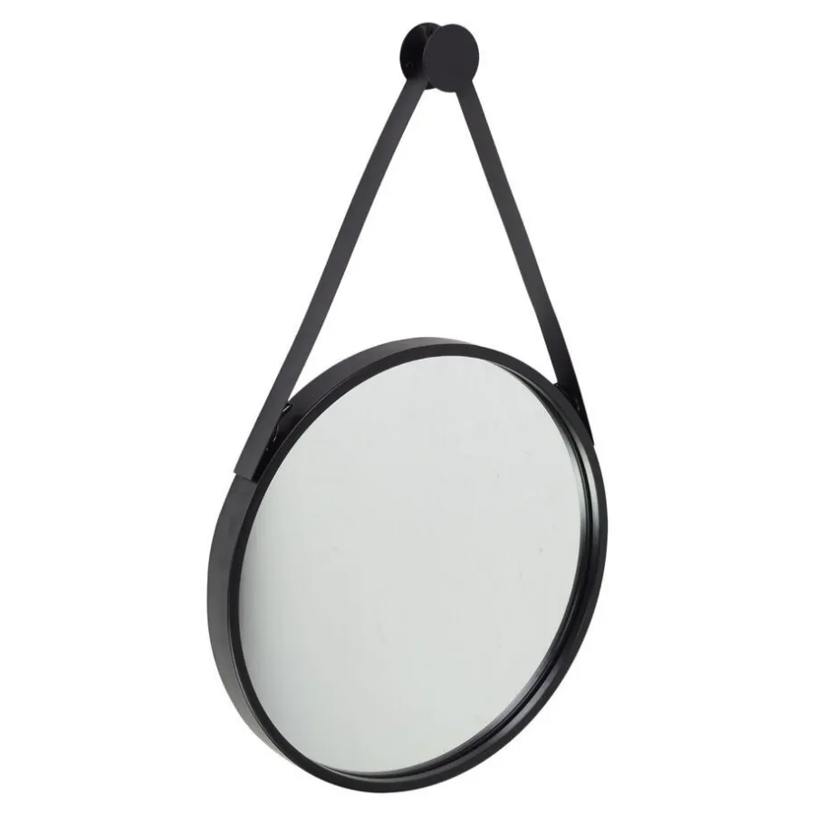 Spiegels-Fragix Triangle wandspiegel rond - Zwart - Metaal - Ø35cm - Industrieel