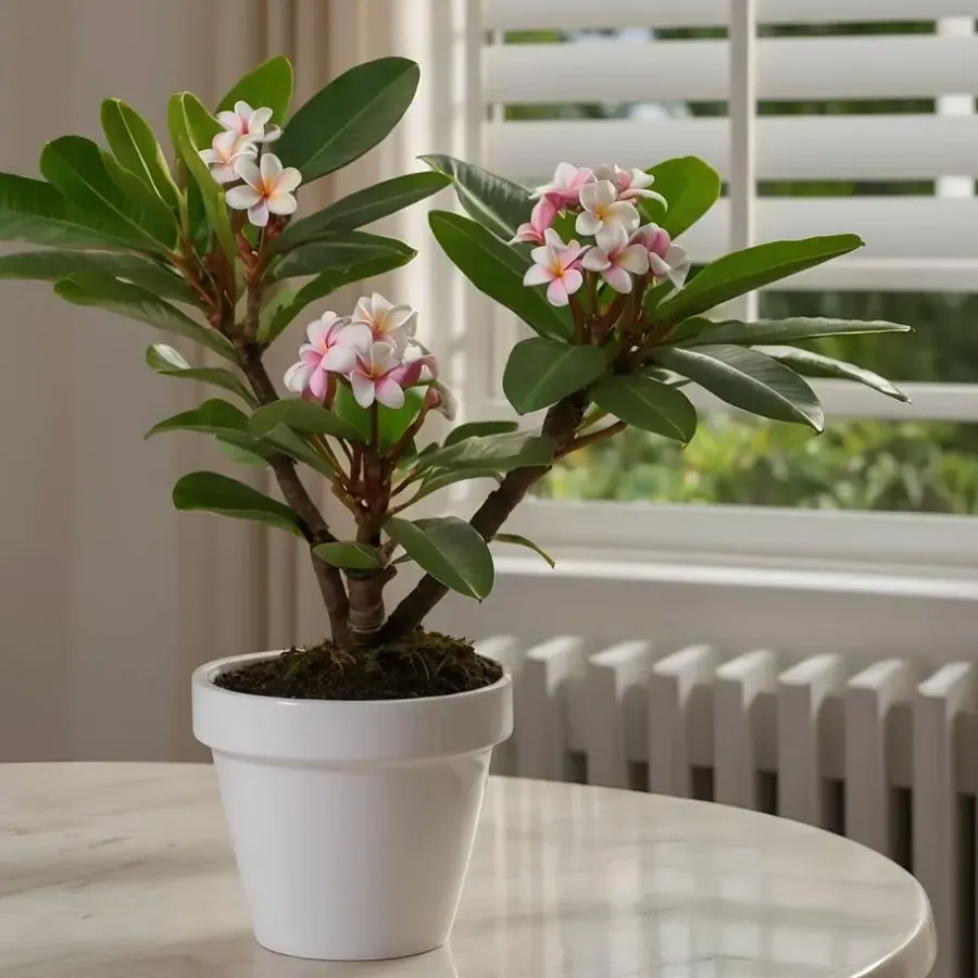 Plant in a Box Frangipani Hawaii - Plumeria rubra 'Hawaii' - Hoogte 45-55cm - ⌀17cm