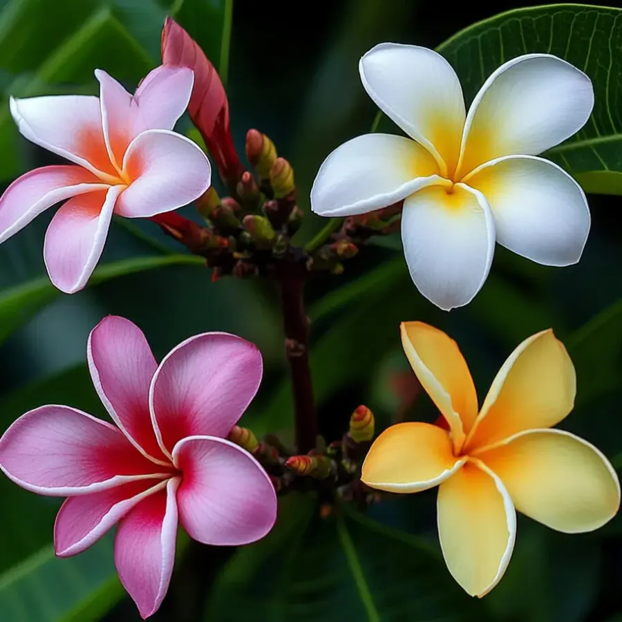 Plant in a Box Frangipani Hawaii - Plumeria rubra 'Hawaii' - Hoogte 45-55cm - ⌀17cm