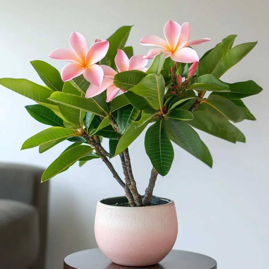 Plant in a Box Frangipani Hawaii - Plumeria rubra 'Hawaii' - Hoogte 45-55cm - ⌀17cm