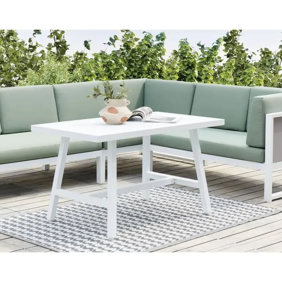 Beliani FRATTE - Tuintafel - Wit - Aluminium