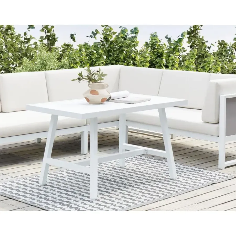 Beliani FRATTE - Tuintafel - Wit - Aluminium