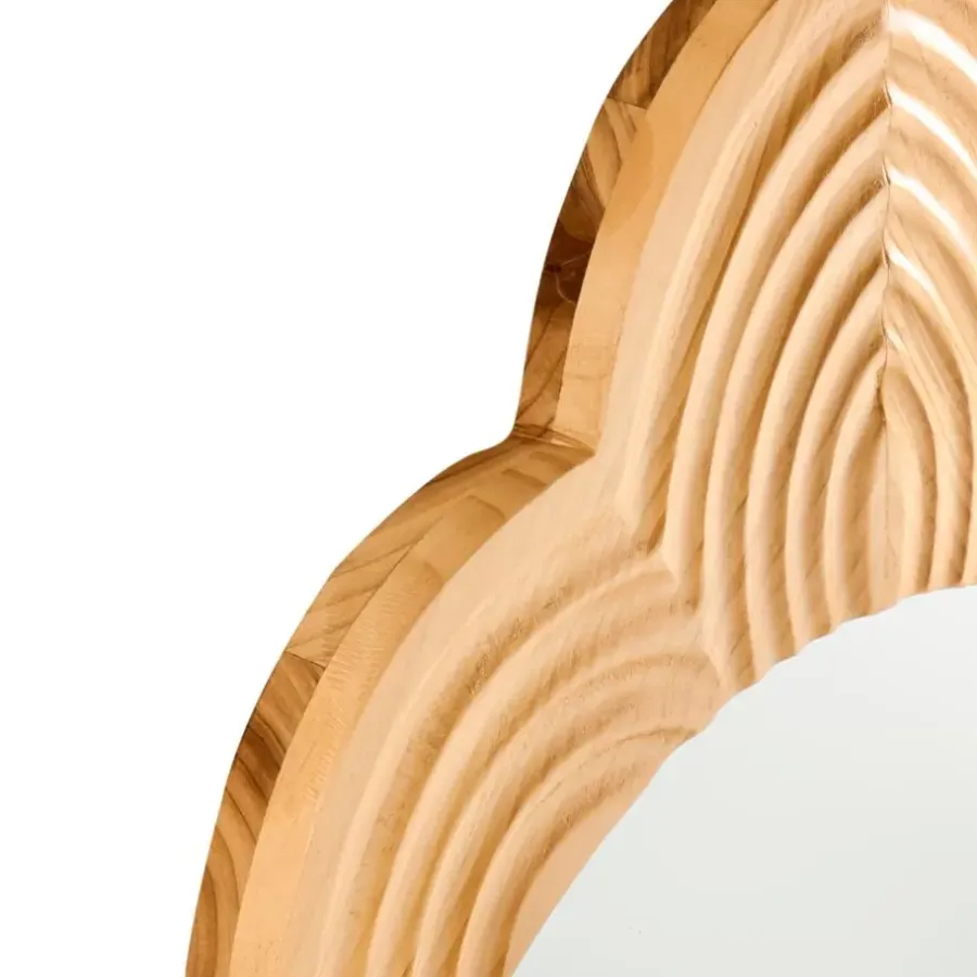 Spiegels-Leen Bakker FRESVILLE - Wandspiegel - Lichtbruin - Dennenhout