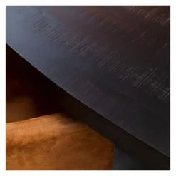 Industriële Eettafels|Ovale Eettafels-Furndea Eettafel Morada industrieel ovaal mangohout zwart 160x90x76cm