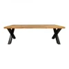 Rechthoekige Eettafels|Industriële Eettafels-Furndea Eettafel Morada industrieel rechthoek X poot mangohout 240x100x76cm