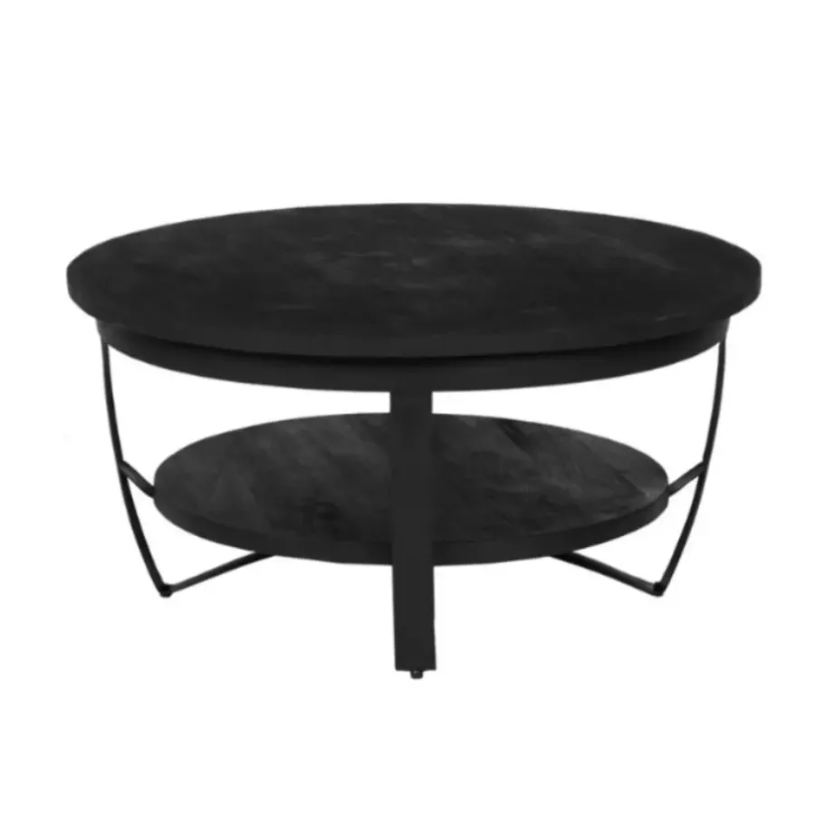 Salontafels-Furndea Emmy salontafel zwart industrieel 70x70x35cm