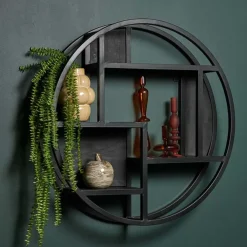 Wandrekken-Furndea Orianna wandrek industrieel rond zwart - 16x75⌀cm