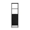 Wandkasten-Furndea Scandi boekenkast industrieel visgraat zwart 1- deur - 45x55x200 cm