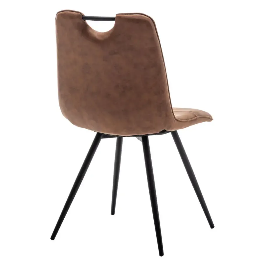 Furnihaus Eetkamerstoel Leon Microvezel Cognac Set van 2