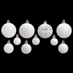 Kerstballen-G. Wurm Kerstballen - 50ST - wit - 3 - 4 - 6 cm - kunststof