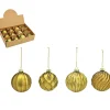G. Wurm luxe gedecoreerde kerstballen -12x - goud - glas - 8 cm