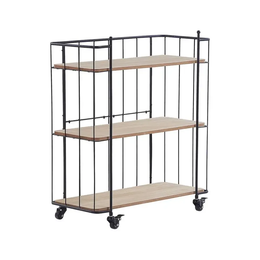 Trolleys-Beliani GABBS - Keukentrolley - Lichte houtkleur - Metaal