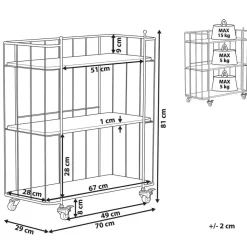 Trolleys-Beliani GABBS - Keukentrolley - Lichte houtkleur - Metaal