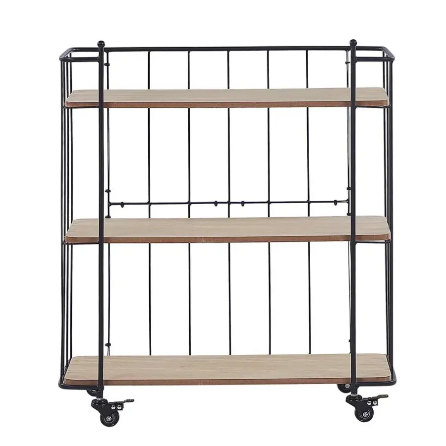 Trolleys-Beliani GABBS - Keukentrolley - Lichte houtkleur - Metaal