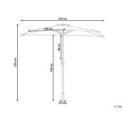 Beliani GALATI - Halfronde parasol - Groen - 270 cm - Polyester