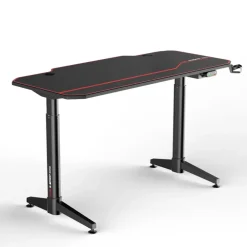 IVOL Gaming bureau zwart/rood - Elektrisch verstelbaar - 140x66 cm