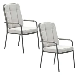 Tuinstoelen-Garden Impressions Aleria tuinstoel taupe - 2 stuks