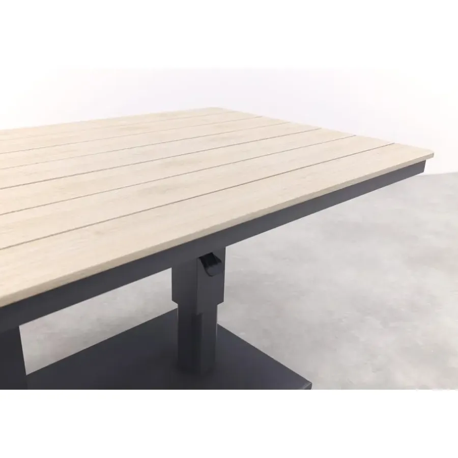 Tuintafels-Garden Impressions Brugge verstelb. loungetafel 150x87 - donker grijs