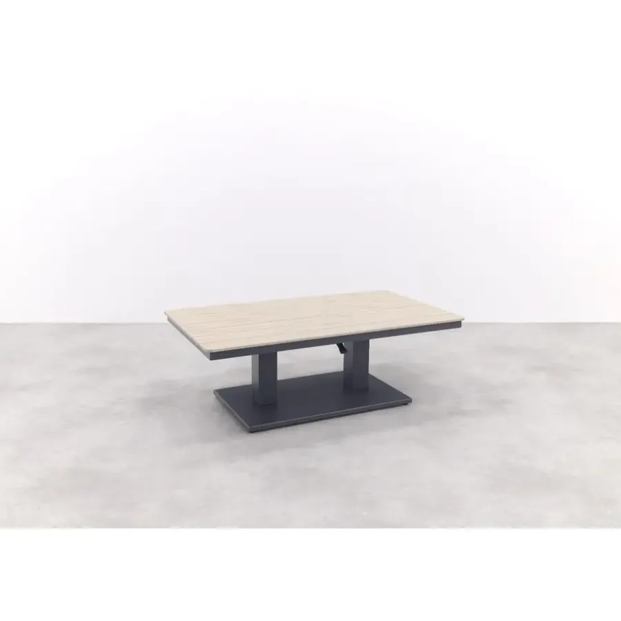 Tuintafels-Garden Impressions Brugge verstelb. loungetafel 150x87 - donker grijs