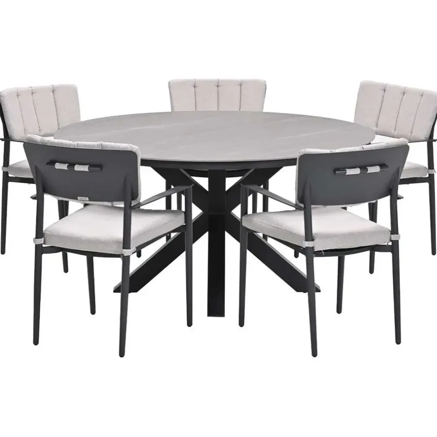 Garden Impressions Dane tuinset 6-delig - Duuk tuintafel Ø150 cm