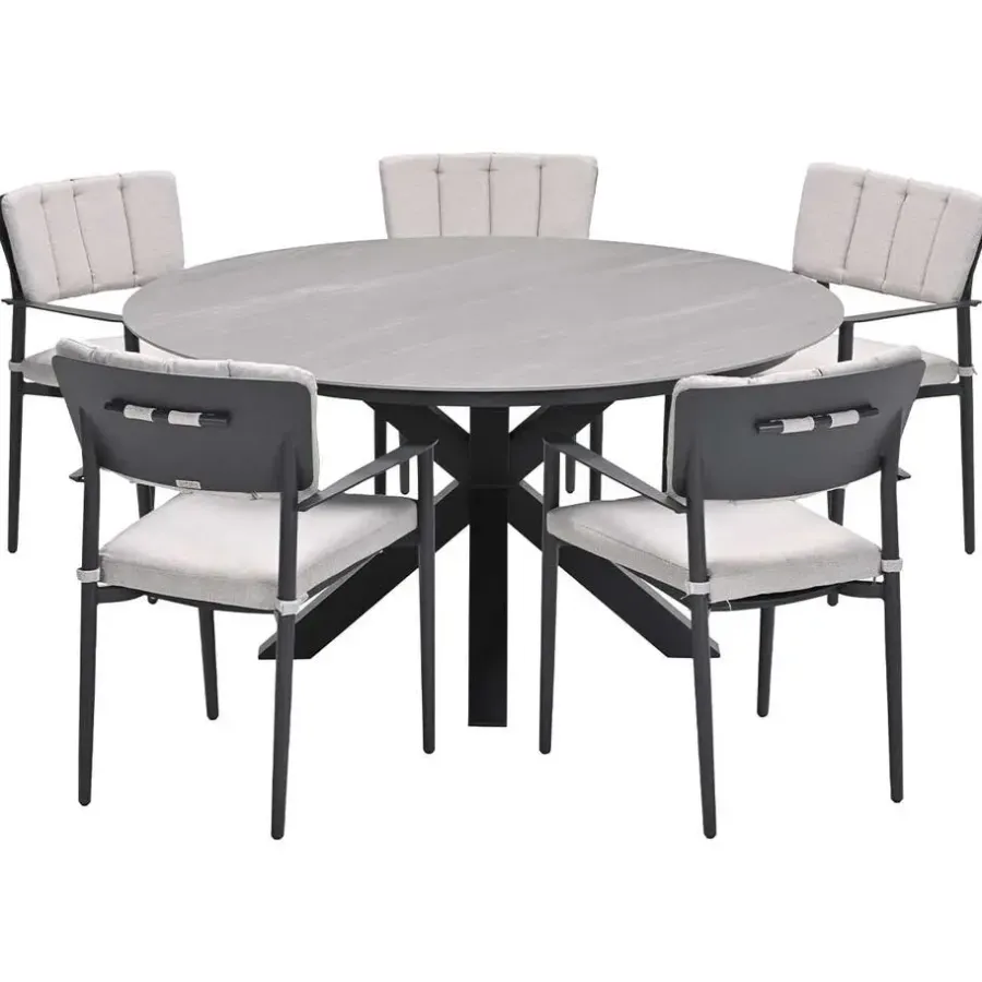 Garden Impressions Dane tuinset 6-delig - Duuk tuintafel Ø150 cm