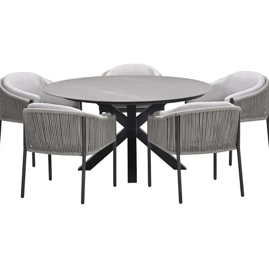 Garden Impressions Delvin tuinset 6-delig - Duuk tuintafel Ø150 cm