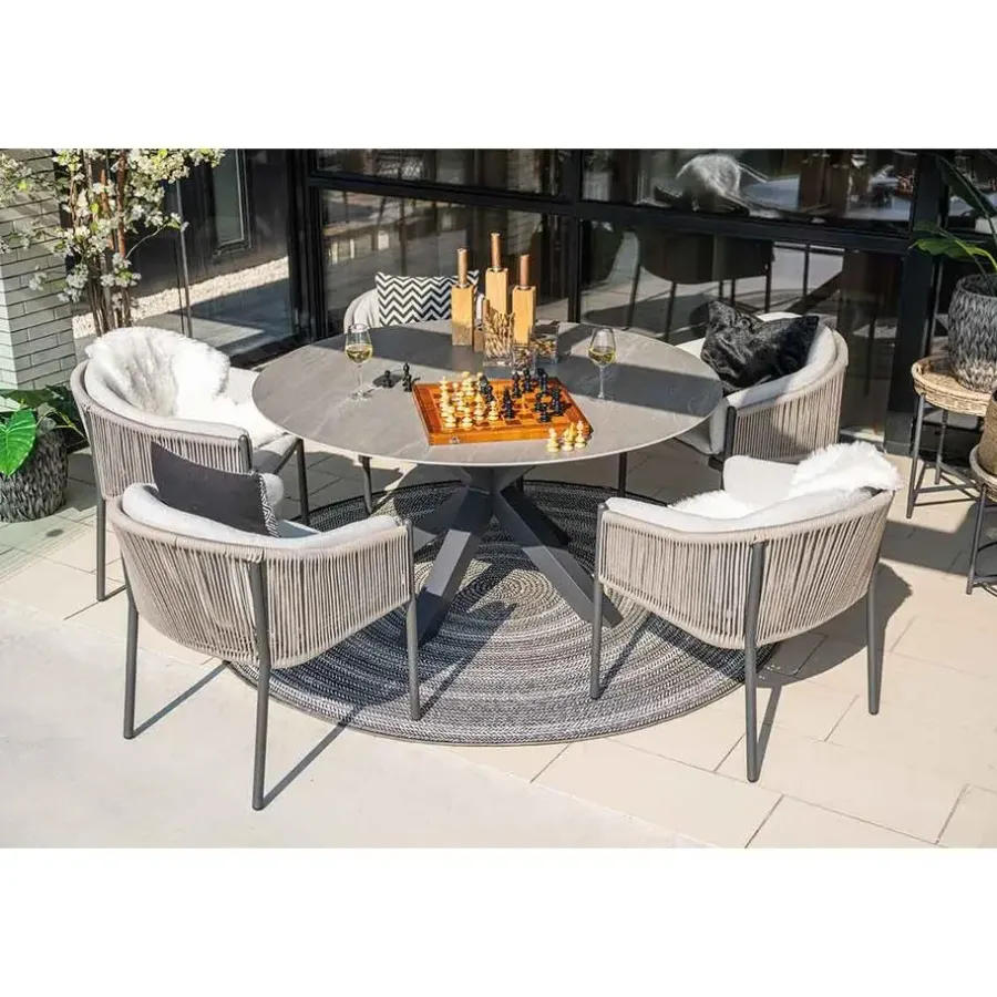 Garden Impressions Delvin tuinset 6-delig - Duuk tuintafel Ø150 cm