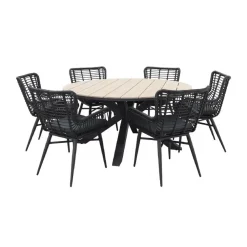 Tuinsets-Garden Impressions Edison 148 cm. - ronde tuinset / Jasmine black